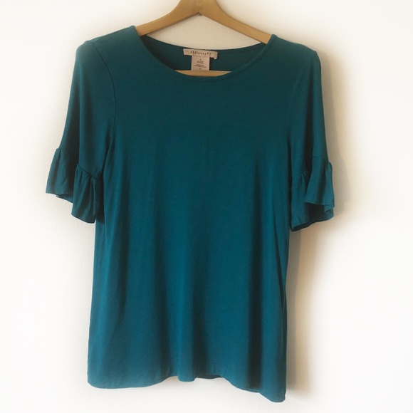 Philosophy Tops - 🌸3/$15 Philosophy top ruffled turquoise small